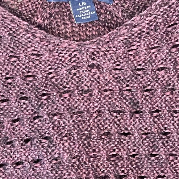 American Eagle Womens Wool Blend Maroon Sweater Long sleeves V Neck Size L - Picture 4 of 12